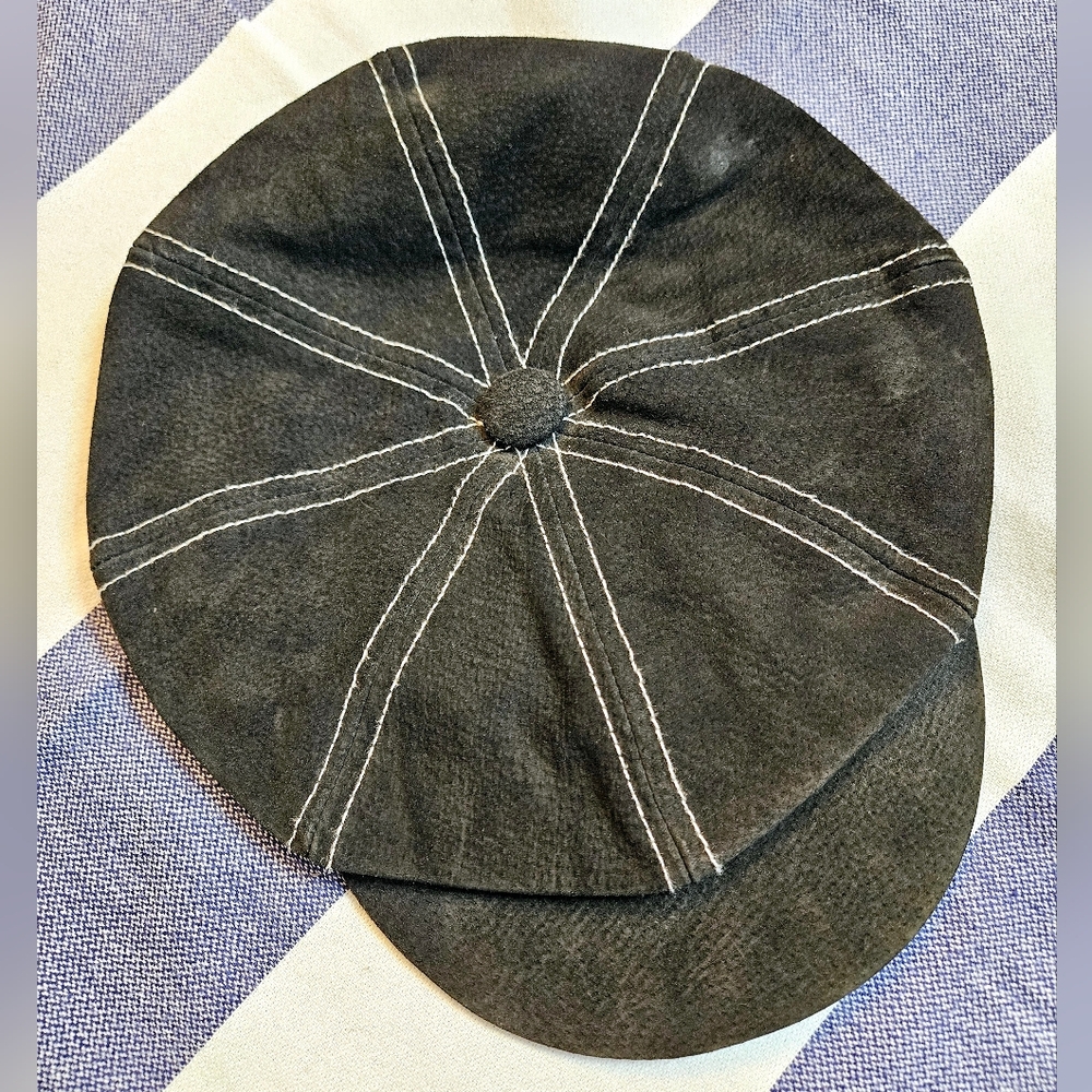 Vintage Black Newsboy Cap